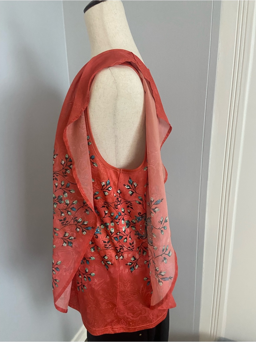 Masseys women’s Coral Tunic with kaftan teal Medallion Print with inner L EUC - Picture 7 of 16